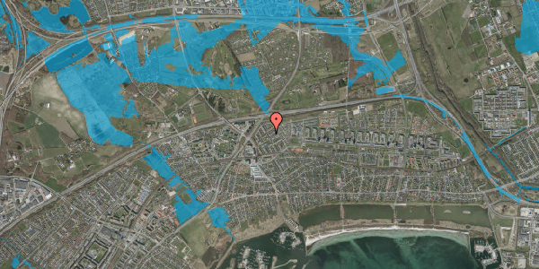 Oversvømmelsesrisiko fra vandløb på Stærebo 36, 2665 Vallensbæk Strand