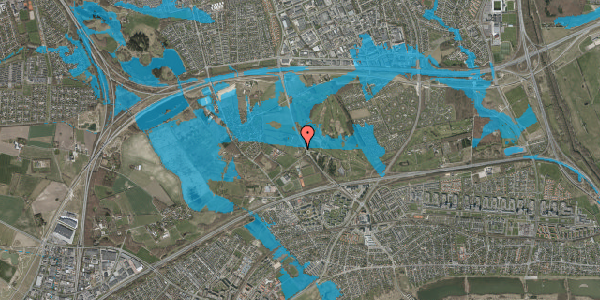 Oversvømmelsesrisiko fra vandløb på Toftevej 14, 2625 Vallensbæk