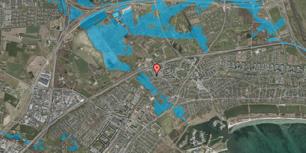 Oversvømmelsesrisiko fra vandløb på Torbenfeldvej 14, 2665 Vallensbæk Strand