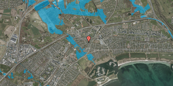 Oversvømmelsesrisiko fra vandløb på Vemmetoftevej 18, 2665 Vallensbæk Strand