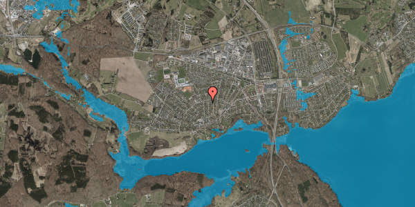 Oversvømmelsesrisiko fra vandløb på Solbakken 21, 3520 Farum