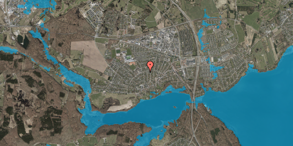 Oversvømmelsesrisiko fra vandløb på Solbakken 23, 3520 Farum