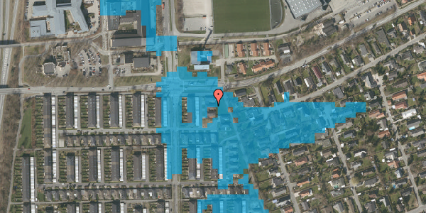 Oversvømmelsesrisiko fra vandløb på Tornehøj 8, 3520 Farum