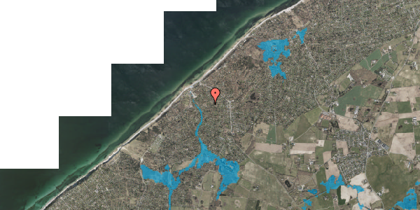 Oversvømmelsesrisiko fra vandløb på Birkebakken 1, 3210 Vejby