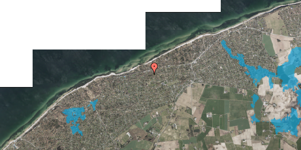 Oversvømmelsesrisiko fra vandløb på Bregnevej 6, 3250 Gilleleje