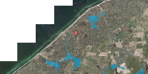 Oversvømmelsesrisiko fra vandløb på Hasselvej 12, 3210 Vejby