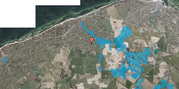 Oversvømmelsesrisiko fra vandløb på Hvideholms-Åsen 17, 3250 Gilleleje