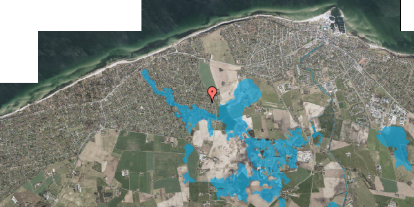 Oversvømmelsesrisiko fra vandløb på Paradisdalen 23, 3250 Gilleleje