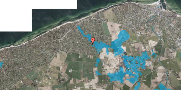 Oversvømmelsesrisiko fra vandløb på Rundehøjs-Ager 15, 3250 Gilleleje