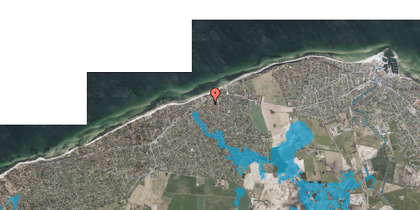 Oversvømmelsesrisiko fra vandløb på Tinkerupvej 5, 3250 Gilleleje
