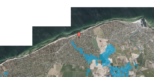 Oversvømmelsesrisiko fra vandløb på Tinkerupvej 8, 3250 Gilleleje