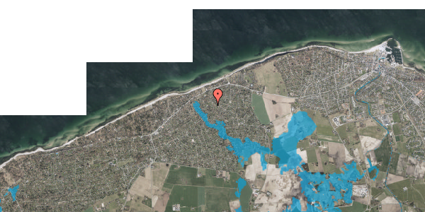 Oversvømmelsesrisiko fra vandløb på Tinkerupvej 18, 3250 Gilleleje