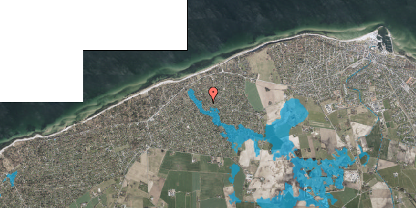 Oversvømmelsesrisiko fra vandløb på Tinkerupvej 27, 3250 Gilleleje