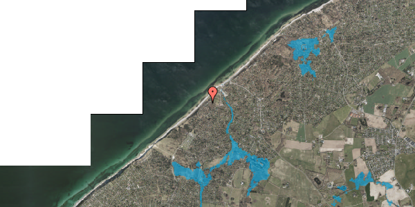 Oversvømmelsesrisiko fra vandløb på Rågelejevej 135, 3210 Vejby