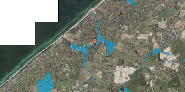 Oversvømmelsesrisiko fra vandløb på Egernvej 24, 3210 Vejby