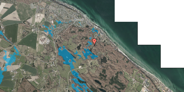 Oversvømmelsesrisiko fra vandløb på Bøssemagergade 66, 3150 Hellebæk