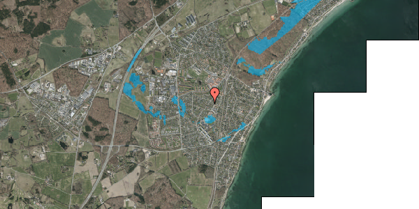 Oversvømmelsesrisiko fra vandløb på Kofod Anchers Vej 1B, 3060 Espergærde