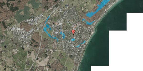 Oversvømmelsesrisiko fra vandløb på Kofod Anchers Vej 10A, 3060 Espergærde
