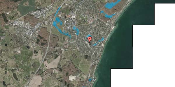 Oversvømmelsesrisiko fra vandløb på Kofod Anchers Vej 95, 1. mf, 3060 Espergærde