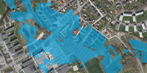 Oversvømmelsesrisiko fra vandløb på Traneholmen 16, 3400 Hillerød