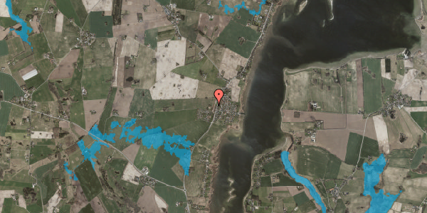 Oversvømmelsesrisiko fra vandløb på Baunehøjvænge 9, 4070 Kirke Hyllinge