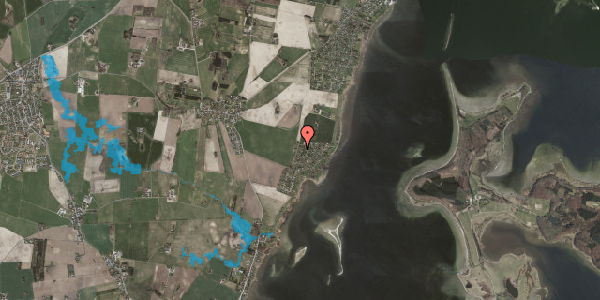 Oversvømmelsesrisiko fra vandløb på Hasselvej 14, 4070 Kirke Hyllinge