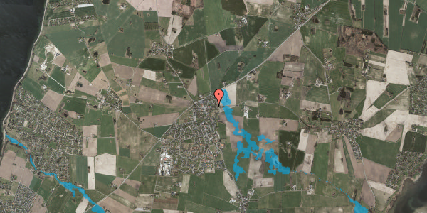 Oversvømmelsesrisiko fra vandløb på Sæbyvej 11, 4070 Kirke Hyllinge