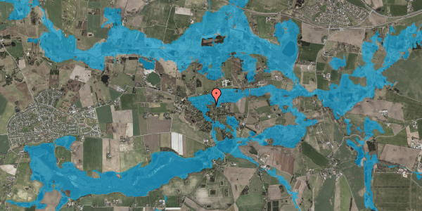 Oversvømmelsesrisiko fra vandløb på Birkevang 21, 3670 Veksø Sjælland
