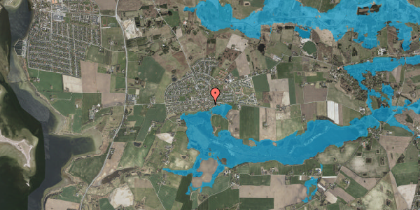 Oversvømmelsesrisiko fra vandløb på Lindesbakkevej 7, 4000 Roskilde