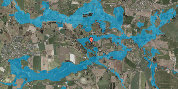 Oversvømmelsesrisiko fra vandløb på Poppelvang 14, 3670 Veksø Sjælland