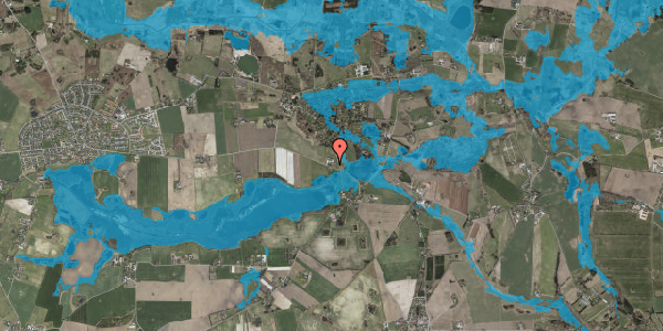 Oversvømmelsesrisiko fra vandløb på Østrupvej 104, 3670 Veksø Sjælland