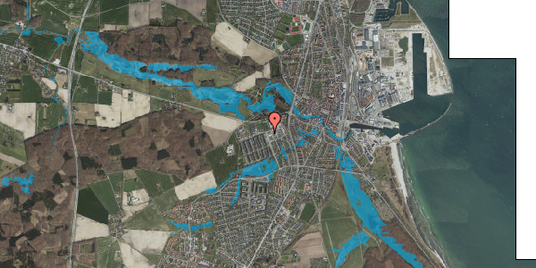 Oversvømmelsesrisiko fra vandløb på Gymnasievej 29, 4600 Køge