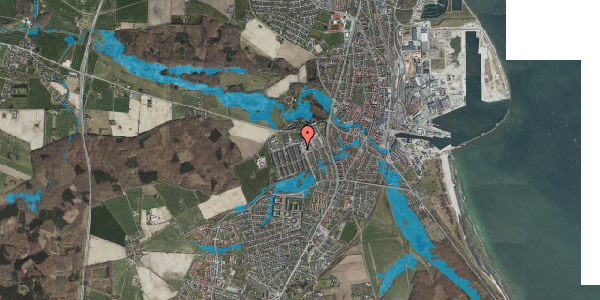 Oversvømmelsesrisiko fra vandløb på Gymnasievej 39, 2. th, 4600 Køge