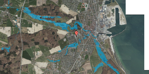 Oversvømmelsesrisiko fra vandløb på Gymnasievej 41, 2. th, 4600 Køge