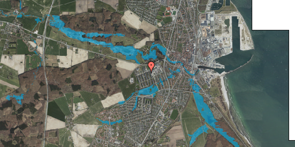 Oversvømmelsesrisiko fra vandløb på Gymnasievej 61, 1. th, 4600 Køge