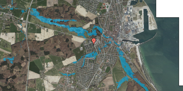 Oversvømmelsesrisiko fra vandløb på Gymnasievej 71, 2. tv, 4600 Køge