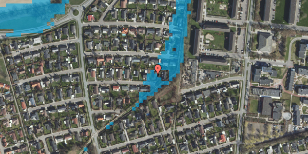 Oversvømmelsesrisiko fra vandløb på Klitrosevej 15, 4600 Køge
