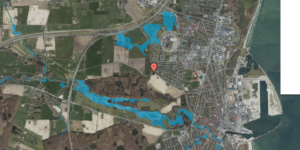 Oversvømmelsesrisiko fra vandløb på Salbyvej 10, 4600 Køge