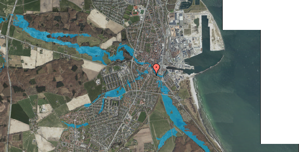 Oversvømmelsesrisiko fra vandløb på Strandvejen 17, 4600 Køge
