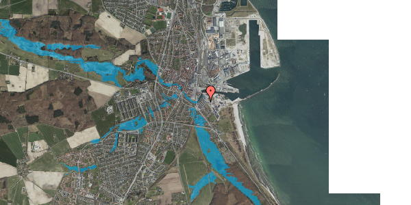 Oversvømmelsesrisiko fra vandløb på Åhavnen 2, 4600 Køge