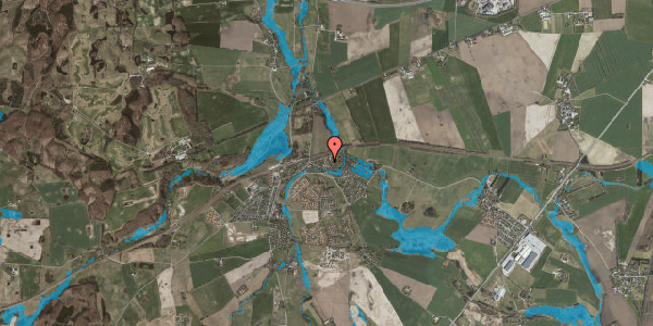Oversvømmelsesrisiko fra vandløb på Roarsvej 4, 4320 Lejre