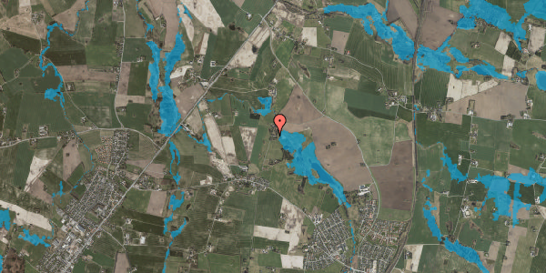 Oversvømmelsesrisiko fra vandløb på Birkevadsvej 14, 4130 Viby Sjælland