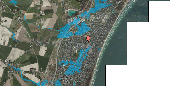 Oversvømmelsesrisiko fra vandløb på Egeparken 33B, 2. th, 2680 Solrød Strand