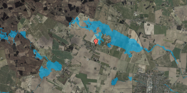 Oversvømmelsesrisiko fra vandløb på Holtelandsvej 6, 4652 Hårlev