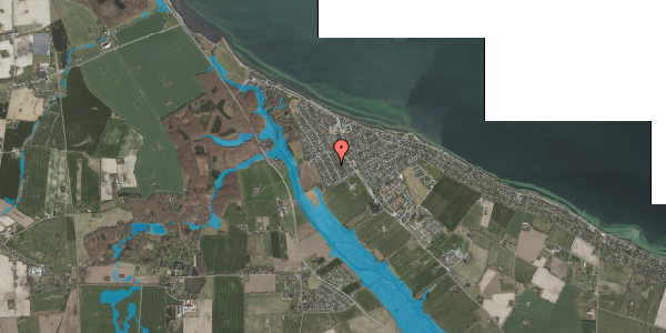 Oversvømmelsesrisiko fra vandløb på Skovvangsvej 82, 4600 Køge