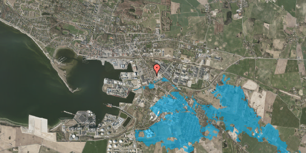 Oversvømmelsesrisiko fra vandløb på Poulas Alle 42, 4400 Kalundborg