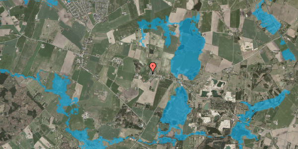 Oversvømmelsesrisiko fra vandløb på Skolebakken 23, 4190 Munke Bjergby