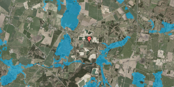 Oversvømmelsesrisiko fra vandløb på Toplærkevej 1, 4190 Munke Bjergby