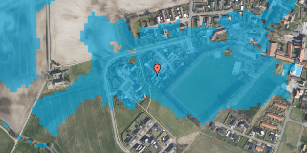 Oversvømmelsesrisiko fra vandløb på Tjørneholm 23, 4350 Ugerløse