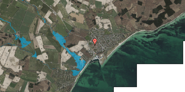 Oversvømmelsesrisiko fra vandløb på Teglhaven 40A, . 33, 4654 Faxe Ladeplads